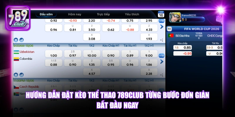 Hướng dẫn đặt kèo thể thao 789Club từng bước đơn giản bắt đầu ngay.