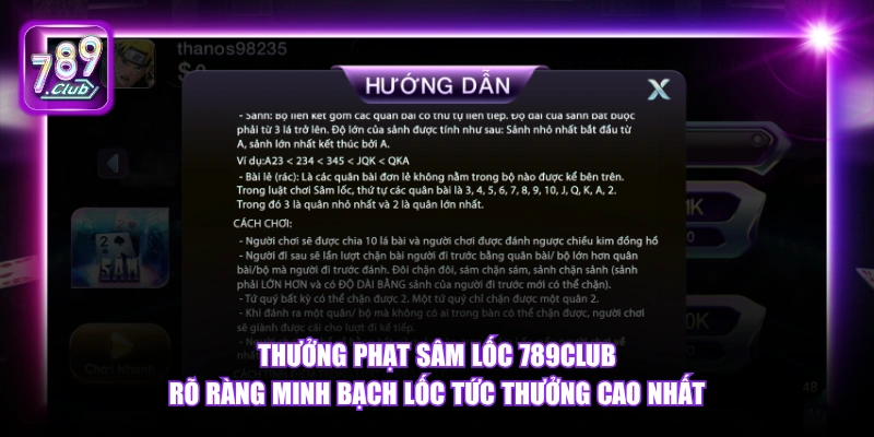 Sâm Lốc 789Club - Luật Chơi Và Mẹo Thắng Hiệu Quả 2026 5 Thưởng phạt Sâm Lốc 789Club rõ ràng minh bạch lốc tức thưởng cao nhất.